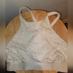 Out From Under Cream Colored Halter Top Size Unknown But Fits Size Small
